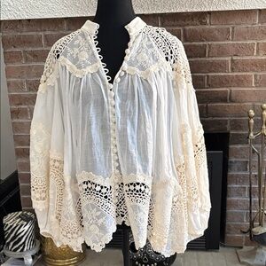 Zimmermann Cream Lace Detail Top